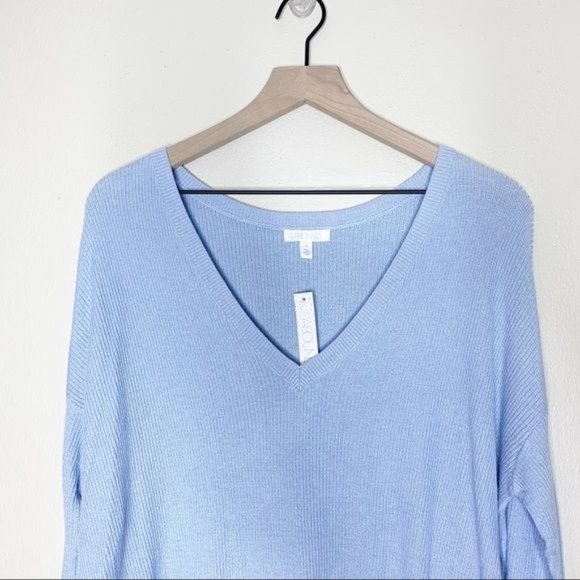 NWT Abound Blue Lightweight V Neck Long Dolman Sleeve Sweater Medium - Picture 4 of 11